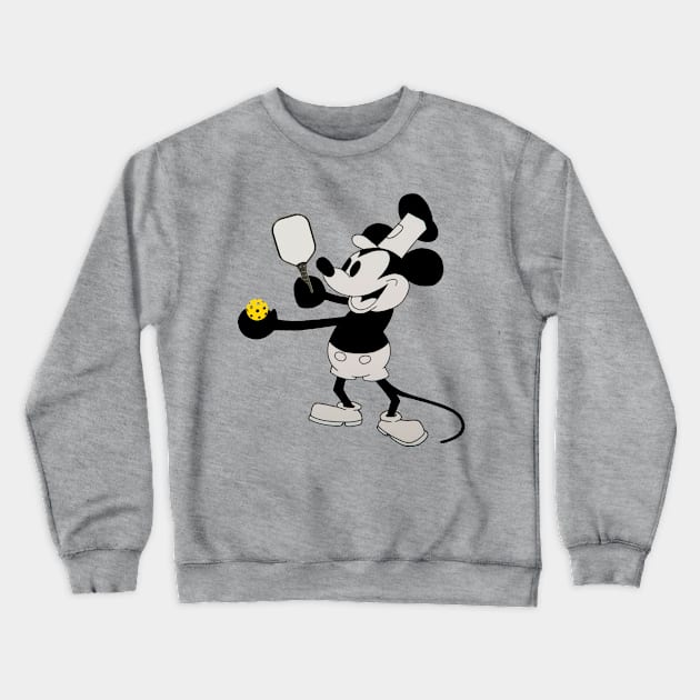 Steamboat Willie Plays Pickleball Crewneck Sweatshirt by numpdog